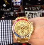 Yellow Gold Rolex Daytona Rainbow Replica Watch 42mm